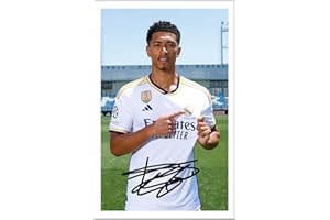 RJR Prints Fotodruck von Jude Bellingham Real Madrid, signiert, 15,2 x 10,2 cm, vorgedrucktes Fußball Autogramm, Geschenk