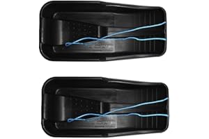 Srendi® 2 x BLACK Heavy Duty Large Adults Kids Children Snow Sledge Toboggan Sledge Rope Sled Play Snow Ice