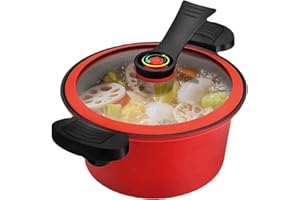 TADOIOOY Mini autocuiseur à pression, pot de pression de chauffage rapide 3, 5 L avec poignées verrouillage, Stockpot antiadhésif avec couvercle transparent pour le gaz, induction, poêles électriques