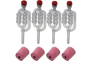 Almost Off Grid 4 x gorgogliatori e 4 x tappi in gomma annoiati per demijohn in vetro, produzione di birra, sidro, fermentazione