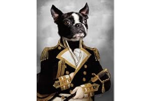 DUTIS Vintage TêTe D'Animal Corps Humain Art Affiche DrôLe Animal Toile Tableau Peinture Cerf Chat Chien Portrait Affiche RéTro Murale Tableaux Decoration à La Maison 40x60 Cm Pas De Cadre-T3