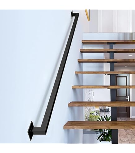 Corrimano In Ferro Battuto Per Scale - Ringhiera Interna/Esterna, Kit Con Staffe, Ottone