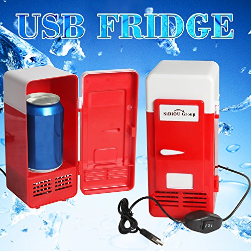Sidiou Group Handliche Mini-USB-Kühlschrank Cooler Gadget Beverage Getränkedosen Kühler / Wärmer Kühlschrank rot - 9