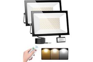 Litglobe 150W Projecteur LED Exterieur Detecteur de Mouvement,3000K/4500K/6500K Spot avec Télécommande,15000LM Projecteur LED,IP66 Etanche Eclairage Exterieur pour Jardin Patio Garage