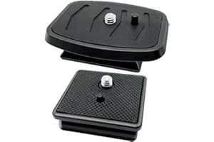 IOUALEY 2 Pack 41mm & 43mm Tripod Quick Release Plates, Black, Compatible with Ambico, Sunpak, Kalimar, Zomei & More, Camera Mounting Adapter, Tripod Ball Head Parts Replacement