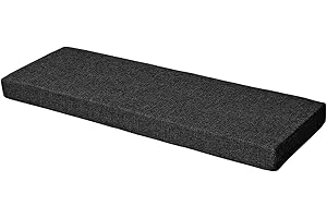 Xpnit Kissen für Gartenbank, 2- und 3-Sitzer, für Esszimmer, Terrasse, Bank, Stuhlkissen, Sitzkissen für drinnen und draußen, 90 x 35 x 4 cm, schwarz