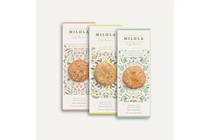 MILOLA Pack "Trio de Cítricos" - 6 cajas de 140 gr. cada una: 2 de nuestra Galleta de Limón y Chia, 2 de Naranja, Almendra y Cardamomo, y 2 de Frambuesa, Avena y Lima.