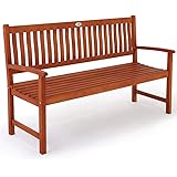 Deuba Sitzbank Holzbank Maxima 3-Sitzer FSC-zertifiziertes Eukalyptusholz In- Outdoor Ruhebank Gartenbank Parkbank Bank