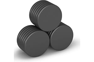 Realth Disco de Imanes de Neodimio con Revestimiento de Epoxi Negro 25 mm * 2 mm 18 Piezas para Refrigerador Proyecto y artesanía de Ciencia de Oficina (MDB250218)