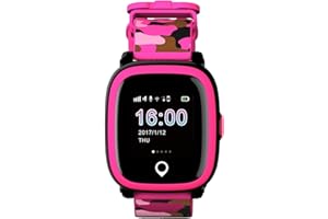 VIDIMENSIO GPS Telefon Uhr "Kleiner Tiger - Military pink", ohne Abhörfunktion, mit sicherem deutschen Server, Wasserdicht, SOS Notruf+Telefonfunktion, GPS Ortung, Anleitung+App+Support: Deutsch