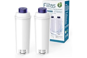 Fiitas DLSC002 Filtre à eau pour Delong hi Cartouche de Filtre à eau Adaptée à la Machine à Café Magnifica S Série ECAM Série (2 Pièces)