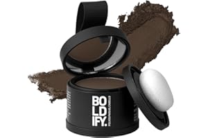 BOLDIFY Retocador de raíces en polvo – Cubre Canas Mujer y Hombre 24 Horas – Maquillaje Capilar Resistente al agua, No Mancha 4g (Castaño medio)