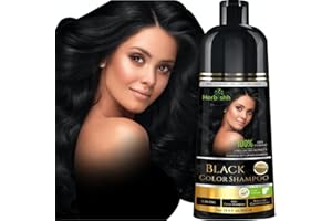 Herbishh Hair Color Shampoo for Gray Hair – Dye Shampoo–Colors in Minutes–Long-lasting colour 500 ML Ammonia-Free (Black)