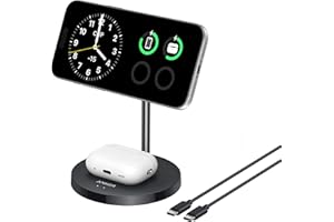 ‎ANKER Anker MagGo indukcyjna stacja ładująca 2 w 1, 15W, kompatybilna z MagSafe, bezprzewodowa ładowarka Qi2 do iPhone 15/14/13/12, AirPods Pro, z kablem USB C 1,5 m (Czarny)