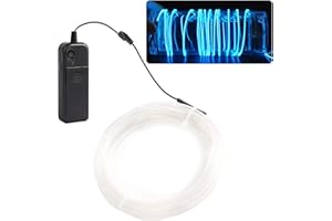 JIGUOOR Light Green EL Wire 5m/16.4ft, 3v Battery Powered Neon Rope Light, Flexible 360° Illumination Neon Tube Light EL Wire, Make Your Own Neon Sign for Halloween Xmas Party Car Bar Decor, 5m