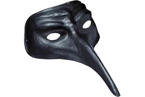 Amakando Máscara Veneciana Negra con Pico para la Muerte Negra con Nariz Larga, Carnaval, Veneciana, Cuervo