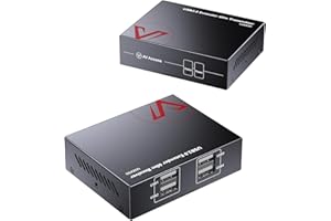 V AV ACCESS AV Access Extensor USB de 4 Puertos de Alta Velocidad sobre Cat5e/6 hasta 480 Mbps, 4 × USB2.0 Admite 2 Cámaras Web USB Sincrónicamente y Todos los Sistemas Operativos, Plug and Play