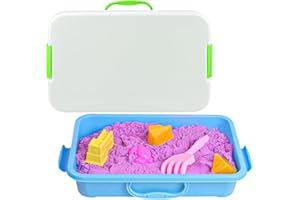 KYYGKY Pack of 2 Sandpit with Lid, Plastic Tray, Sandpit Cover, Waterproof Sandpit Cover, Sandbox with Lid for Water, Sand Beads and Sandpit, Pool, Garden (38 x 25 x 14 cm)