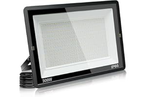 treoir LED Strahler Außen 300W, LED Fluter 30000LM Superhell LED Scheiwerfer Flutlicht, 6000K Kaltweiß IP66 Wasserfest LED Außenstrahler für Hinterhof, Auffahrt, Garage, Flur, Garten