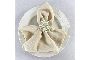 HOTGREENPEPPER 20 Stück Servietten Baumwollgaze 41 cm Serviette Musselin Geschirrtücher Abendessen Retro Seihtuch Hochzeit Rustikale Tischdekoration 16 Zoll