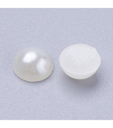 50 PERLES CABOCHON Demi Rond à Coller Acrylique Blanc NACRE 10 Mm - Dos Plat - Creation Diy - Foto 10