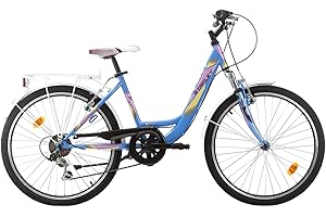 BIKE SPORT LIVE ACTIVE Bikesport MISTIQUE 24" - Bicicleta de montaña para niño niña, Shimano 18 velocidades, Cuadro 14'' Acero, Frenos V-Brake (BLU Scuro)