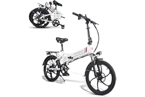 SAMEBIKE Bicicletta Elettrica per Adulti 20'',Pieghevole Bici Elettrica con Pedalata Assistita,City E-bike Unisex Adulto,Batteria Rimovibile 48V10.4AH,Bici Elettriche per 7 Velocità Uomo/Donna