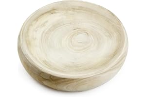 JXCBXJ Decorative Wood Bowl,Handcrafted Paulownia Wood Decorative Bowl, Round, for Coffee Table Centrepiece, Key Tray, Fruit Bowl, Natural.