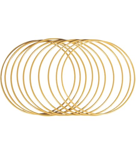 10 Anelli Metallici Oro 20cm - Per Acchiappasogni Fai Da Te, Ghirlande E Decorazioni | DIY Creativo Per Casa E Matrimoni - Foto 7