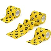 Octacare Su Ge&ccedil;irmez Kendinden Yapışkanlı Kedi ve K&ouml;pek Pati Bandajı, Sarı, 5 cm x 4.5 metre, 3 Adet