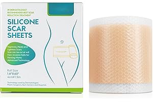 MRCUVARYAS Silicone Scar Sheets, Soft Silicone Scar Tape Gel Reusable Silicone Tape Roll, Effective Medical Silicone Scar Removal Strips Sheets Painless for C-Section, Surgery, Burn, Acne