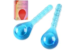 Lazzybeauty Ice Globes Viso 2 Pezzi, Cryo Stick Roller Ball Massaggiatore Viso Occhi Collo, Strumento Cura Della Pelle per la Bellezza del Viso, Blu