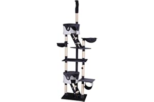 LIONTO Dibea Kb00405 - XXl Drapak - Koty Wspinaczka (Wysokość 240-260 cm, Regulowana Wysokość), Szary/Biały