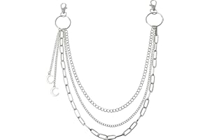 WNV Pant Chains Emo-style Accessories with Gothic Moon Multi-layer Wallet Chain Belts Hip Hop Gothic Punk Body Chain Gifts for Men and Women