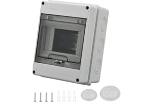 QINGLEE Coffret Electrique Etanche Exterieur IP65, 5 Modules, IP65 ABS de Surface en Plastique, Boite de Boitier Etanche Electrique Exterieur, Armoire de Contrôle, Boitier de Jonction