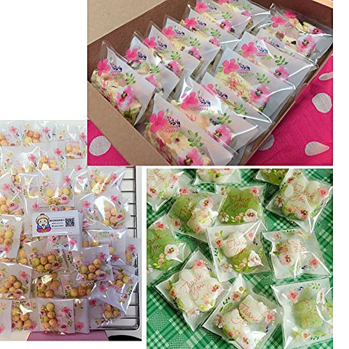 200 stk Selbstklebend Tüten (14x14cm + 10x10cm) OPP Beutel Plätzchen Gebäck Tütchen Süßigkeiten Geschenk Verpackung für Kekses Kuchen Cupcake - 6