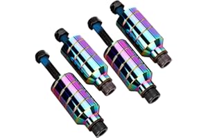 ALUSCOTA Trottinette Pegs - 2 pièces Pro Stunt Scooter Pegs Rainbow Schward avec axe de 12,9 et écrou de fixation | Aluminium Pro Roller -PEG | 5050s Grinds
