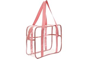 FIYUK borsa di trucco trasparente cosmetico sacchetto di carta igienica leggera impermeabile organizzatore grande deposito rosa