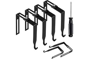 SAREAL Adjustable Cubicle Hangers, 4Pcs Metal Black Cubicle Hooks for Hanging Over The Door Mirror Hooks,Fit Panels with 1 3/8 Inch to 3 1/2 Inch Thickness
