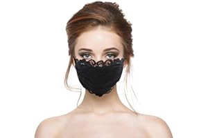 PITASHE TOPS Pitashe Damen Spitze Mundschutz Waschbar Mund und Nasenschutz Elegant Atmungsaktive Lace Bandana Mundschutz Halstuch