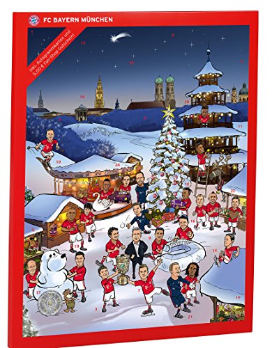 Preisvergleich Produktbild FC Bayern München Adventskalender + gratis Aufkleber Weihnachtskalender gefüllt