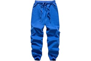WIYOSHY Pantalones de chándal de algodón con cordón de Color sólido para niños y niñas