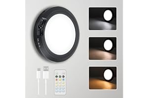 aurogeek Battery Powered Ceiling Light with Remote Rechargeable Cordless Motion Sensor Light Indoor with 3 Color Stepless Dimming Magnetic Mount LED Wireless Wall Lights for Closet Stairs Shed Garage