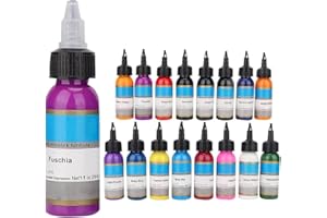 PONGNAS Juegos de tinta para tatuaje, 16 botellas de tinta de pigmento de larga duración para la fuente de tatuaje