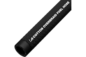 AP AUTOMOTIVE 5.5mm Rubber Cotton Braided Reinforced Overbraid Fuel Line Oil Petrol Diesel Hose 1 Metre