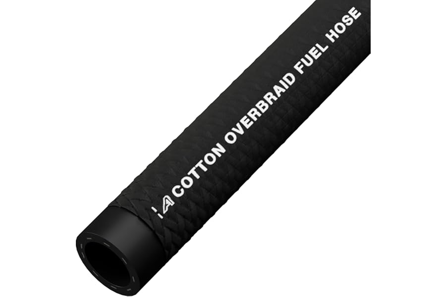 3mm Rubber Cotton Braided Reinforced Overbraid Fuel Line Oil Petrol Diesel Hose 1 Metre