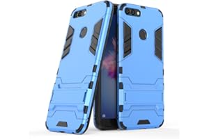 CHcase Huawei P Smart Funda, 2in1 Armadura Combinación A Prueba de Choques Heavy Duty Escudo Cáscara Dura PC + Suave TPU Silicona Rubber Case Cover con Soporte para Huawei P Smart -Light Blue