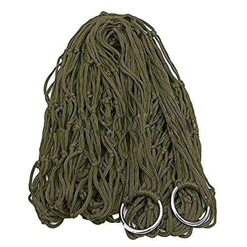 Lmeno Große Tragbar Hängematte Hängesessel Aufhängen Netz Schlafenbett Outdoor Garten Reisen Camping aus Nylon ca. 270 x 80cm, belastbar bis ca.100kg - 3