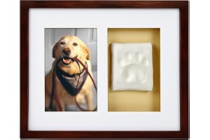 Pearhead husdjursfotoram med bläck, 4 x 6 Inches, Wall Frame, Espresso | 4 x 6 bildinsats, skuggbox minnesmärke för katt och hund, väggmonterad bildram, idealisk gåva heminredning för husdjursägare
