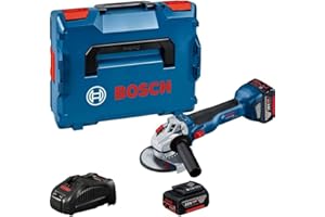 Bosch Professional 06019J4004 18V System meuleuse Angulaire GWS 18V-10 (diamètre de Disque 125 mm, avec 2 Batteries de 5,0 Ah + Chargeur Gal 1880, dans Une L-BOXX), 18 V, 2x5.0Ah Akku +Lader in